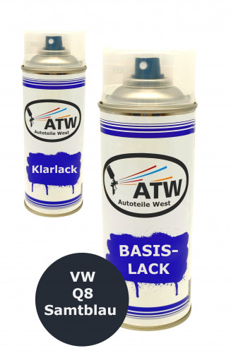 Autolack für VW Q8 Samtblau+400ml Klarlack Set